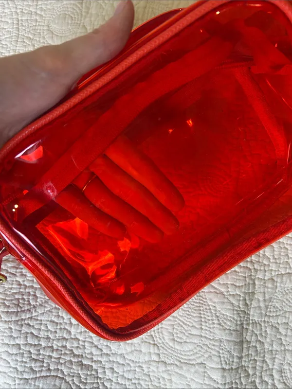 Clear Red Crossbody Bag with Adjustable Strap - Image 4