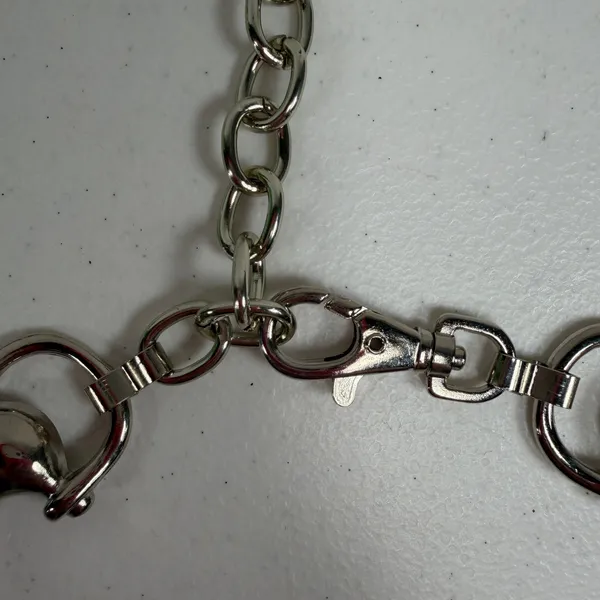Horsebit Equestrian Belt Chain Silver Adjustable Metal Link Classic Preppy Femme - Image 4