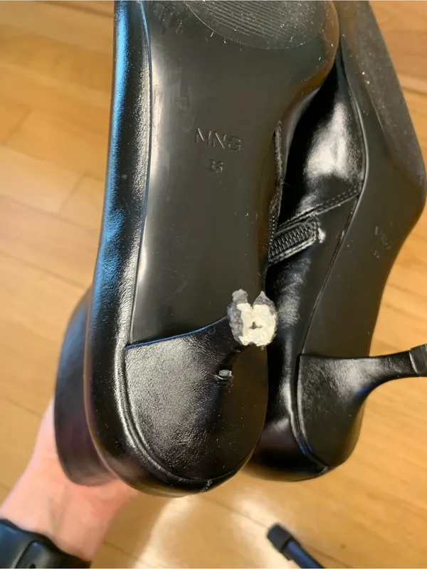 Mango Pointed Heel Ankle Boots in Black - Size 6 - Image 7