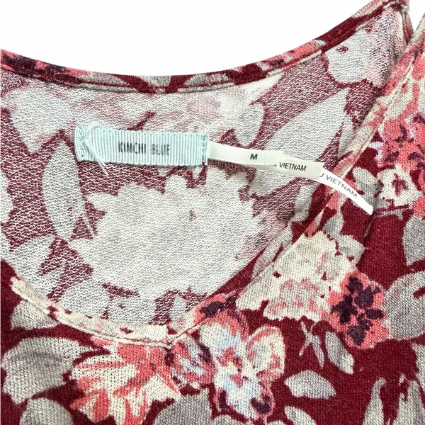 Kimchi Blue Maroon Burgundy Floral Print Spaghetti Strap Blouse Sz M - Image 4
