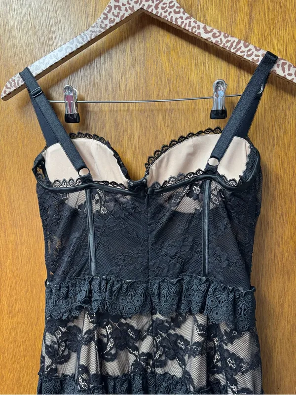 Dear Emilia Hello Molly Mystique Sleeveless Lace Maxi Dress Black Small NEW $155 - Image 8