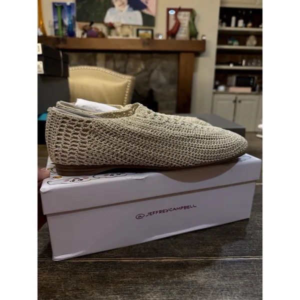 New Jeffrey Campbell Nantucket Knit Crochet Flats in Cream Ivory Womens Size 10M - Image 4