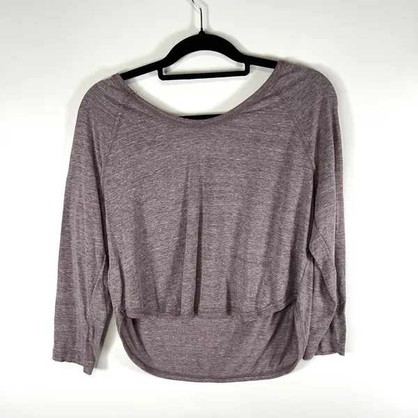 Free People We‎ the Free 3/4 Sleeve Crop Top Purple Womens Size Large Boho - Image 6