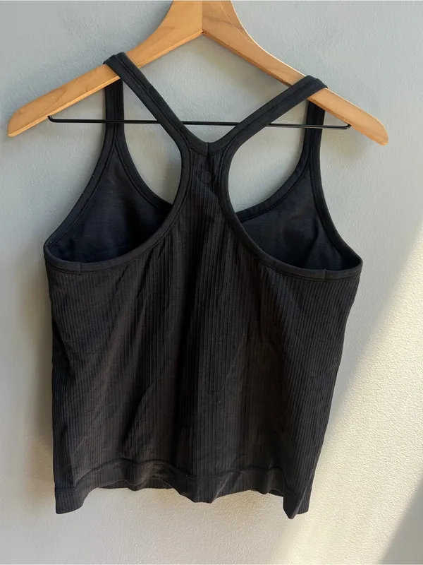 Lululemon Ebb to Street Tank Ribbed Black Size 10 - Image 6