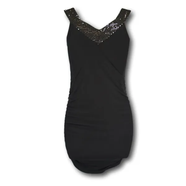 Wet Seal Black Bodycon Dress Sequin Ruched Cocktail Party Women’s M - Image 3