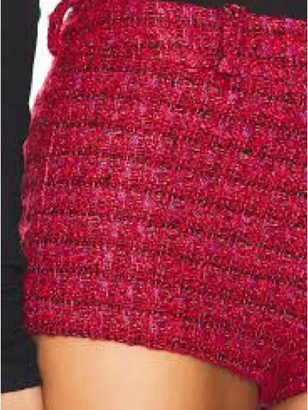 Amanda Uprichard Caresse Red Tweed Shorts - Image 3