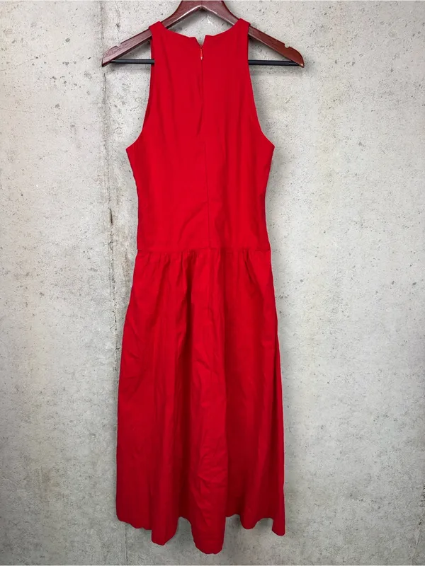 Abercrombie & Fitch High-Neck Drop-Waist Midi Dress sz M - Image 4