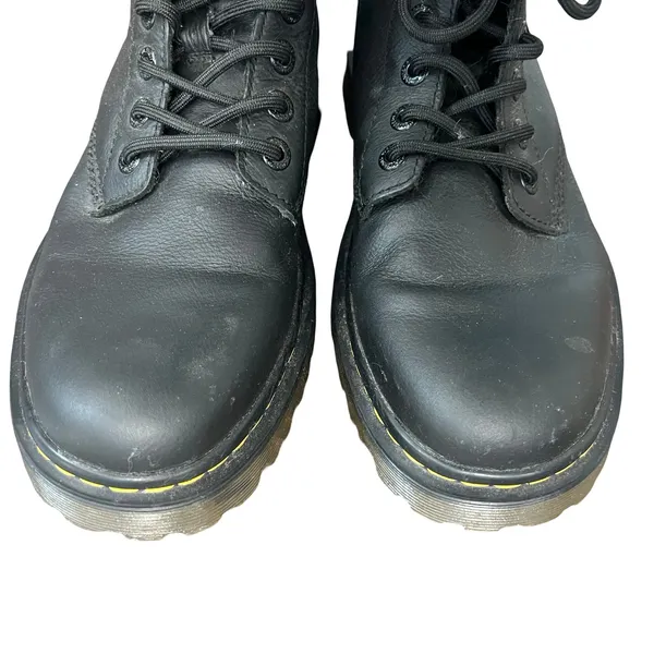 Doc Dr. Martens Awley 6 in 8-Eye Black Leather Combat Boots sz 9 Women's 8 Men's - Image 4