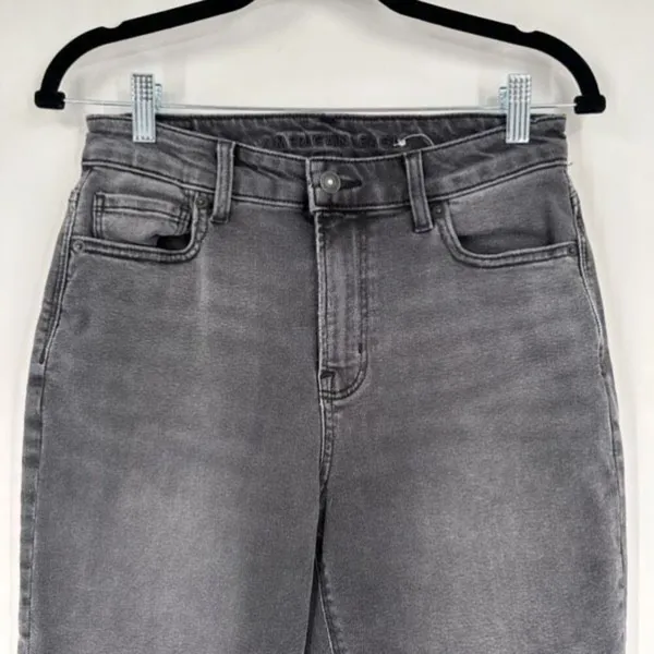 American Eagle Charcoal Gray Super Hi Rise Mom‎ Jeans Size 4 - Image 3
