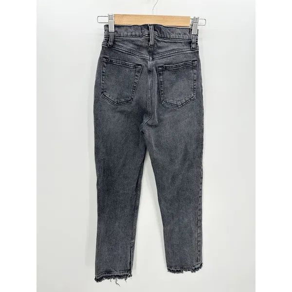 Abercrombie Fitch Curve Love Ultra High Rise Ankle Straight Jeans Black 00R‎ 24 - Image 2