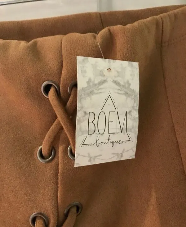 Boem Boutique Tan Lace Up Skirt - Image 4