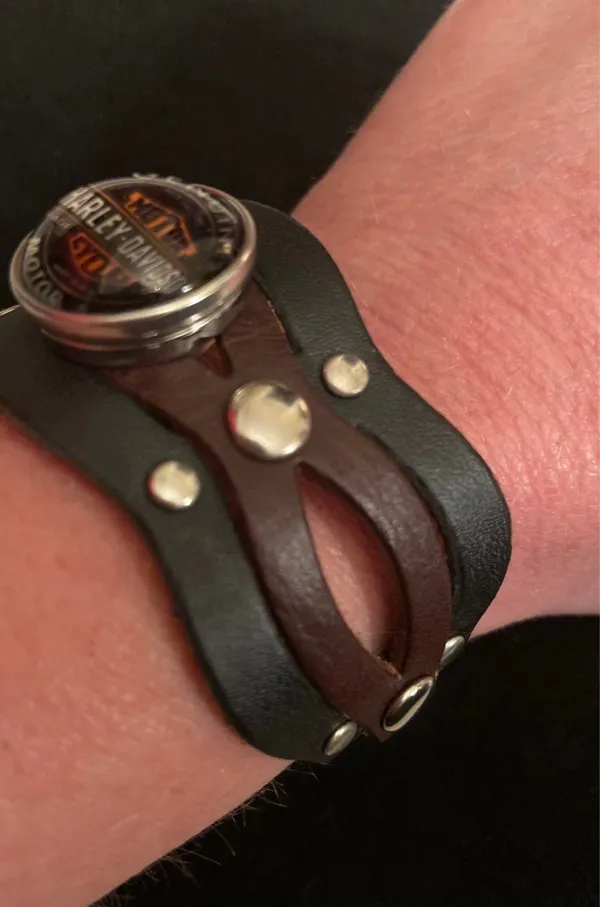 Harley Stud Leather Bracelet - Image 2