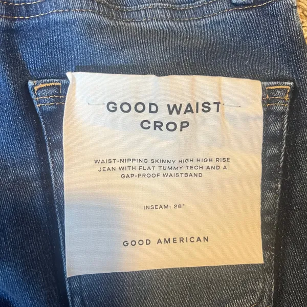 Good American‎ Good Waist Crop Skinny High Rise Jeans Distressed Blue Size 0 25 - Image 8