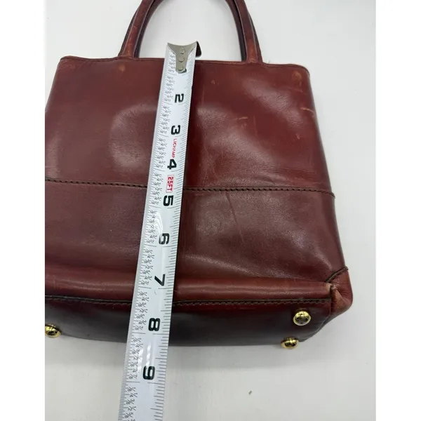 Etienne‎ Aigner Satchel Bag Womens Small Brown Leather Top Handle Logo Purse - Image 10