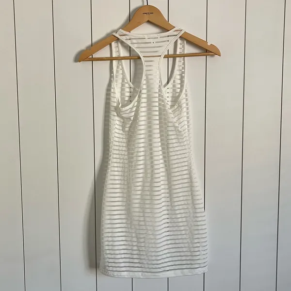 Revolve Superdown White Sheer Mini Dress Coverup - Image 3