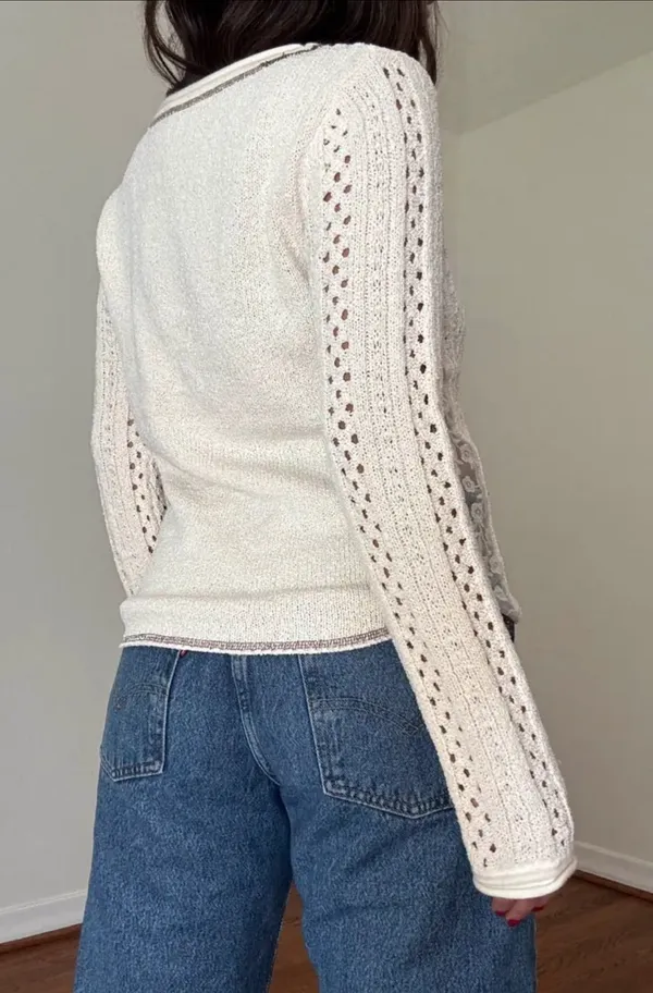 Et Clet Knit Crochet long sleeve Top - Image 3