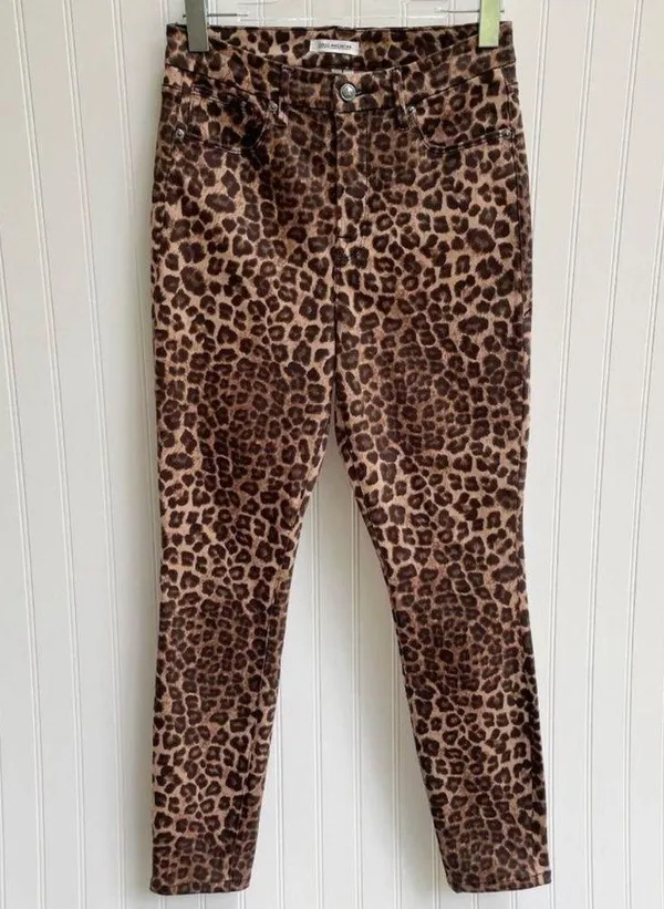 Good American Leopard Print Jeans Brown Size 28 High Rise Good Waist - Image 8
