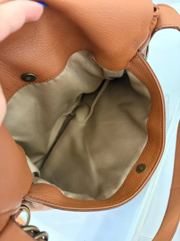 Lucky Brand Brown Leather Shoulder Bag Crossbody Boho Western Slouchy Vintage Style - Image 15