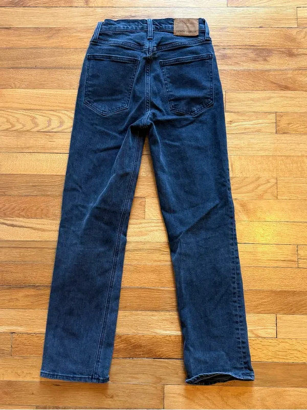 Denim Forum Aritzia the Arlo High Rise Straight Denim Jeans Black‎ size 23 - Image 8