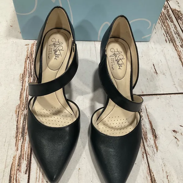 LIFE STRIDE SOFT SYSTEM SUKI BLACK CROSS‎ STRAP PUMPS - Image 8