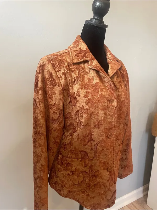 Brown floral pattern Women's Jacket - Image 4