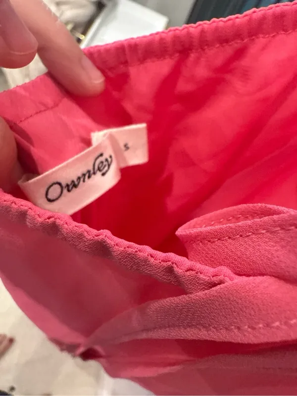 Ownley Pink Ruffle Tie Back Maxi Dress Size S - Image 4