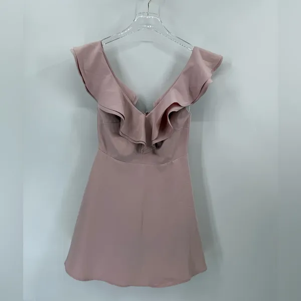 Lulu’s Divine Darling Light Pink Ruffled Skater‎ Dress large NWT - Image 5