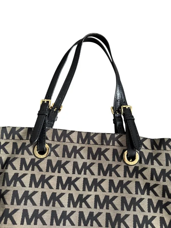 MICHAEL KORS Black Logo Shoulder Tote Bag - Image 7