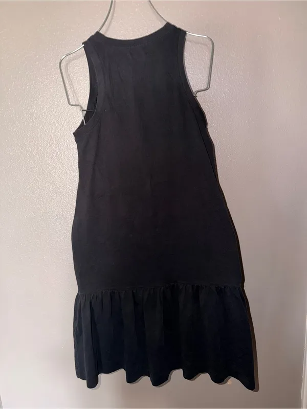 Madewell Black Sleeveless Ruffle-Hem Mini Dress - Image 3