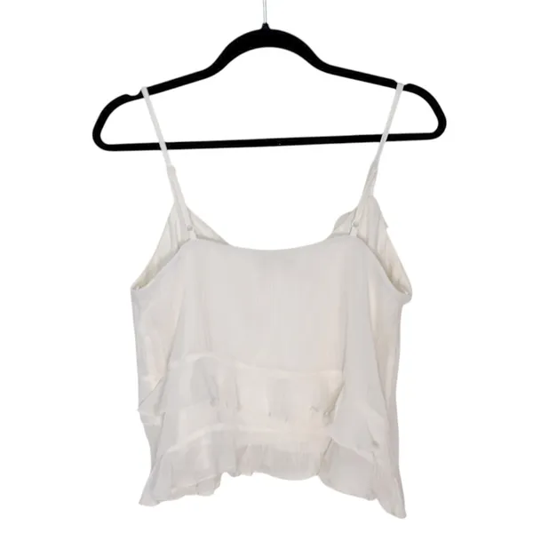 Thirty Thirty‎ Cream Ruffle Cami Top Adjustable Straps Size Large EUC - Image 3