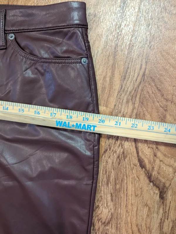 Banana Republic Faux Leather Bootcut Pants 31/12 – Deep Burgundy Wine, Chic Fit - Image 15