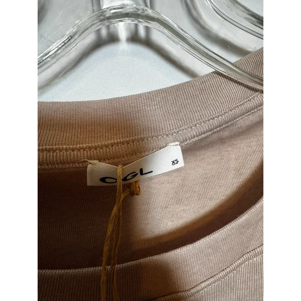 Brand New OGL Women's Size XS Short Sleeve T-Shirt Top Tan - Image 4