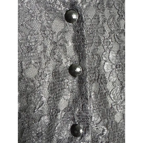 Vintage 1990s Ms. Choice Black Lace & Velvet Maxi Dress Made in USA large - Image 9