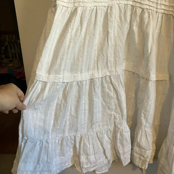 Betsey Johnson White Spectator Tiered Midi Dress Prairie Cottagecore Confetti - Image 8