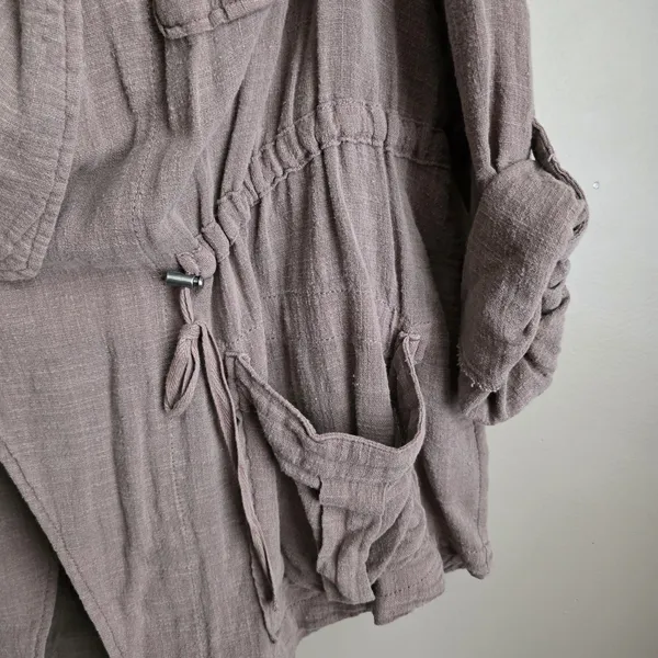 Torrid Light Weight Drape Front Anorak Jacket Womens Soft Beige Size 0 Large - Image 7