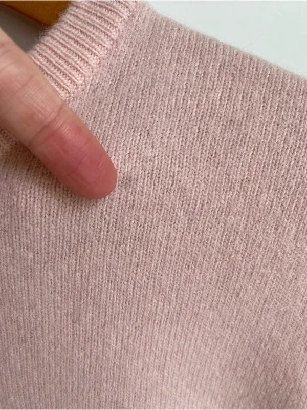 VTG Lands End 100% Lambswool Made in England Crewneck Sweater Jumper Pink S - Image 8