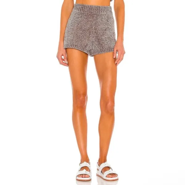 Majorelle REVOLVE Denitza Shorts Chenille High Rise Waisted Fawn Taupe Large - Image 6