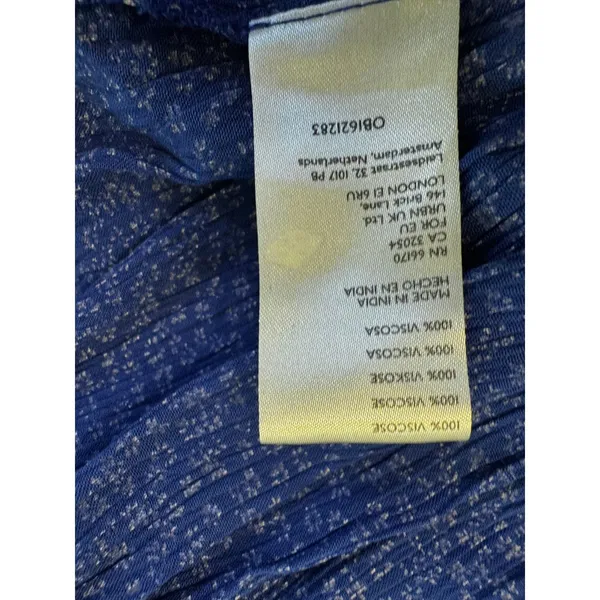 Free People Brittnee Print Smocked Peplum Top – Blue Combo Milkmaid Boho - Image 5
