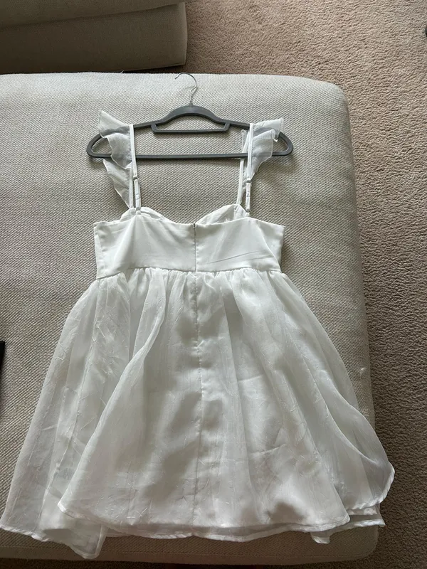 White Mini Dress Size M - Image 3