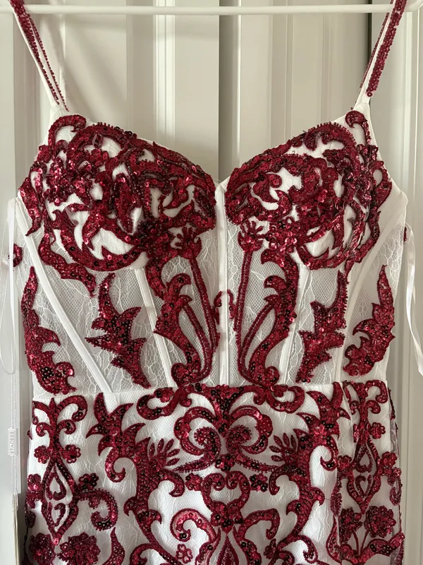 Stacees Prom Dress Red Size 8 - Image 3