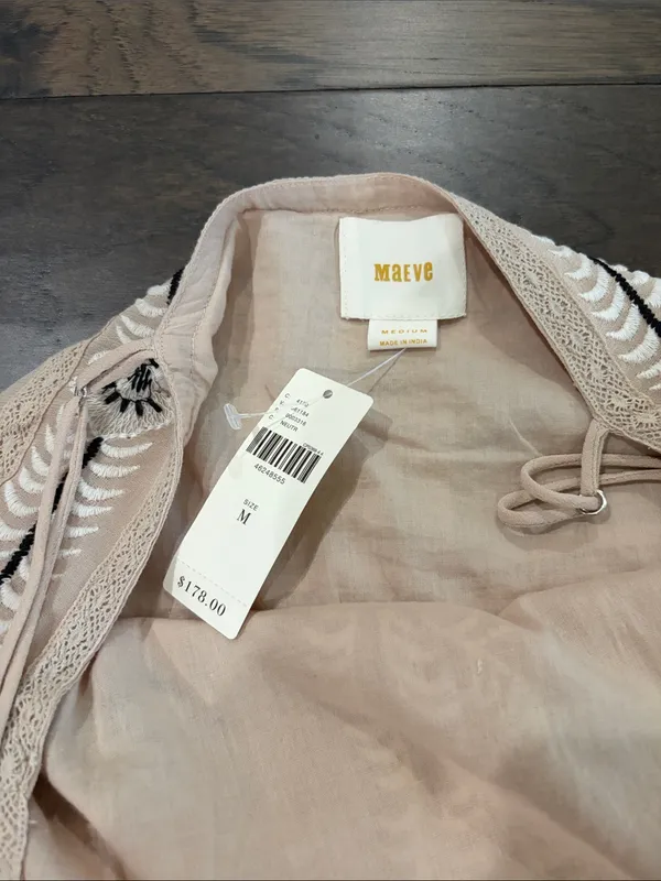 New With Tags Anthropologie Maeve Embroidered Slip Dress Sz M - Image 13