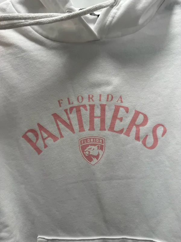 Levelwear Women’s White And Pink Florida Panthers Logo Hooded Sweatshirt Size S - Image 4