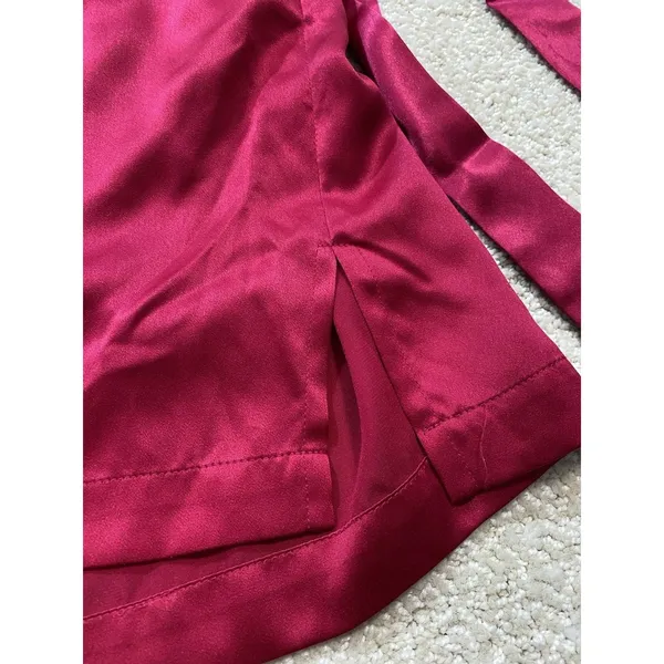 Victoria's Secret Pink Satin Sheer Sleeve Tie Waist Kimono Robe One Size - Image 9