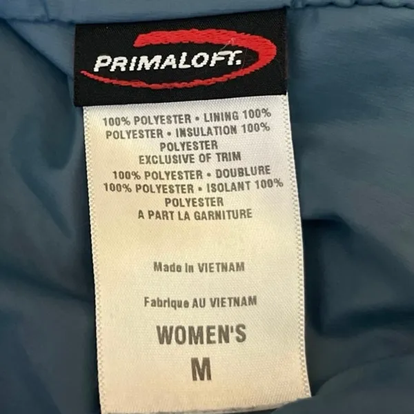 Patagonia Primaloft Blue Quilted Long Sleeve Half Zip Puffer Down Coat Jacket M - Image 5