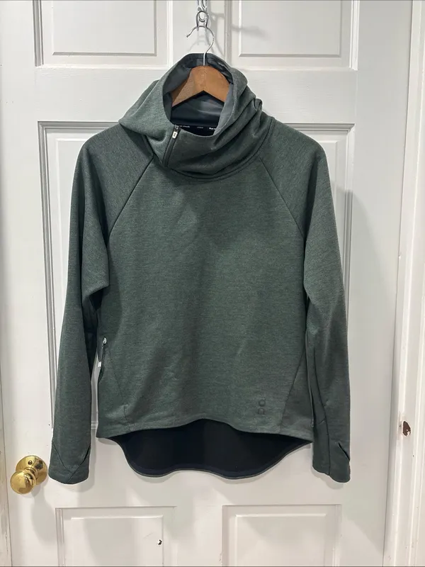 On Cloud Women’s On Running Technical Hoodie Size XS Beluga Green Gym Workout - Image 4