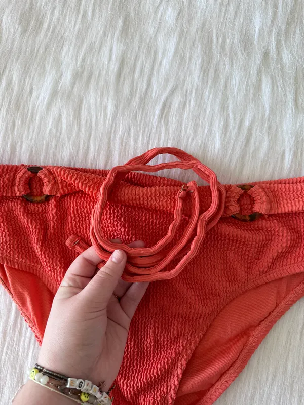 Time & Tru Bandeau High Waist Textured Bikini Set - Image 7