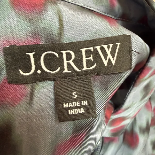 J. Crew Drapey Button-down Shirt Cherry Print Viscose Twill Blouse Small - Image 4
