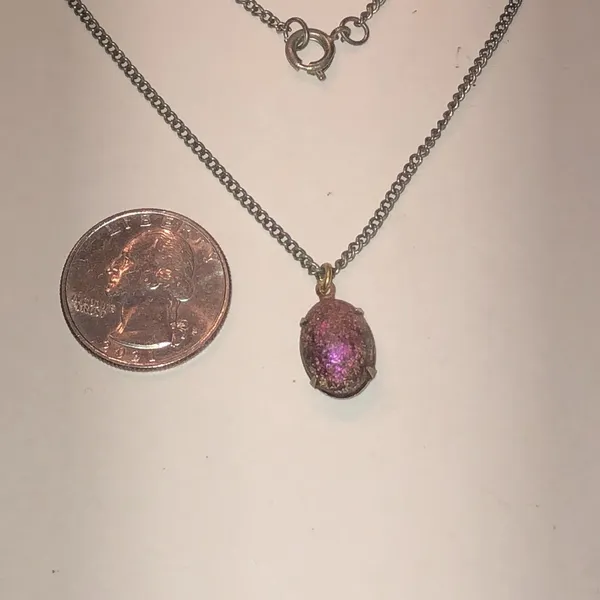 Vintage Elegant Rainbow Pink Boho Pendant Necklace - Image 4