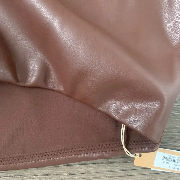 Skims Faux‎ Leather Bralette - Size 2X - Cocoa - NWT - Image 6