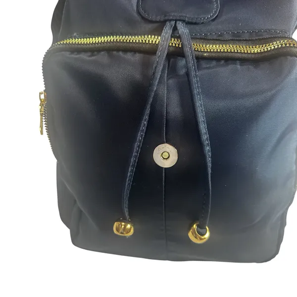 Navy Blue Nylon Gold Tone Hardware Mini Everyday Travel Bag Backpack - Image 5